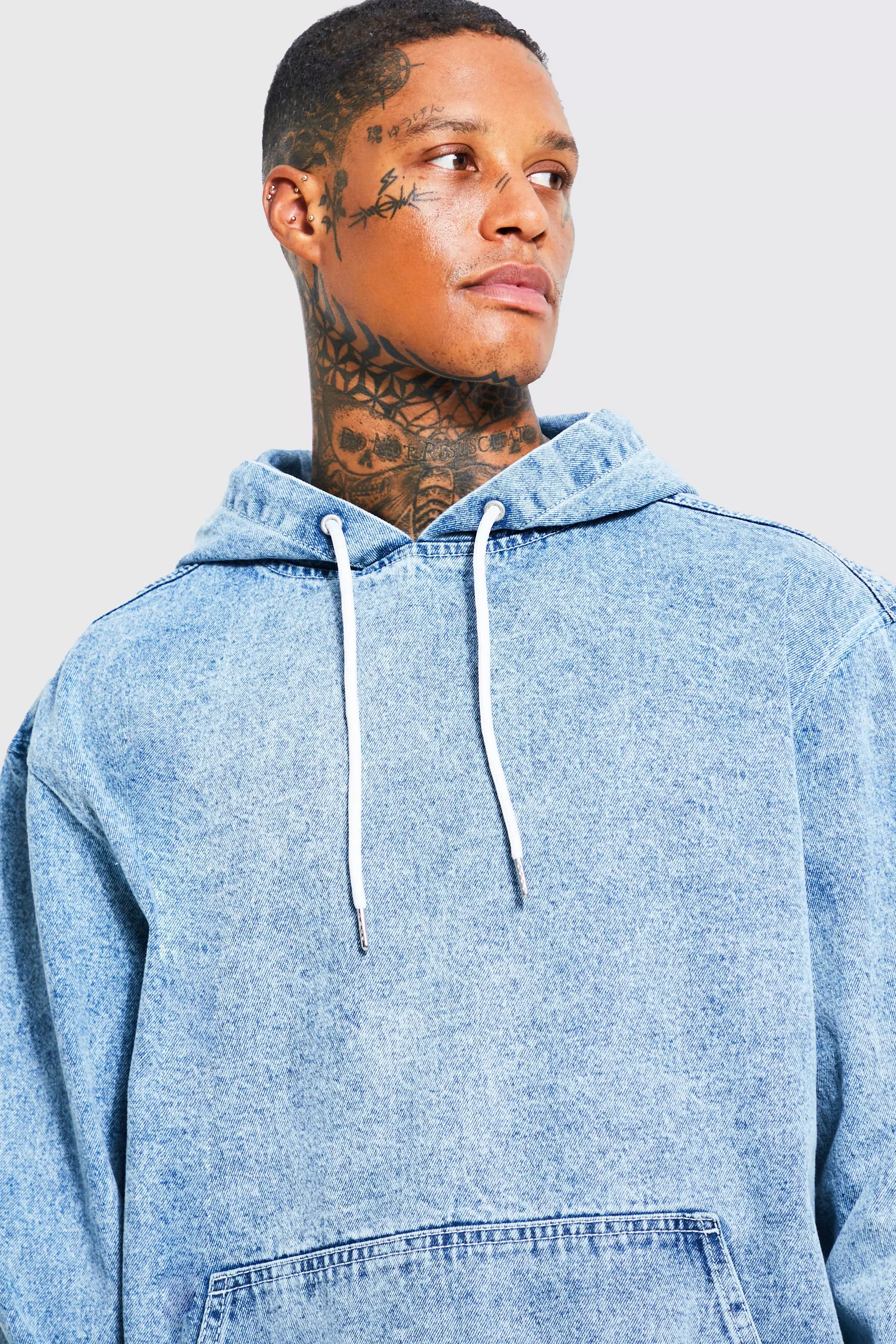 Oversized Denim Hoodie